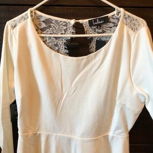 White Backless Lace Dress